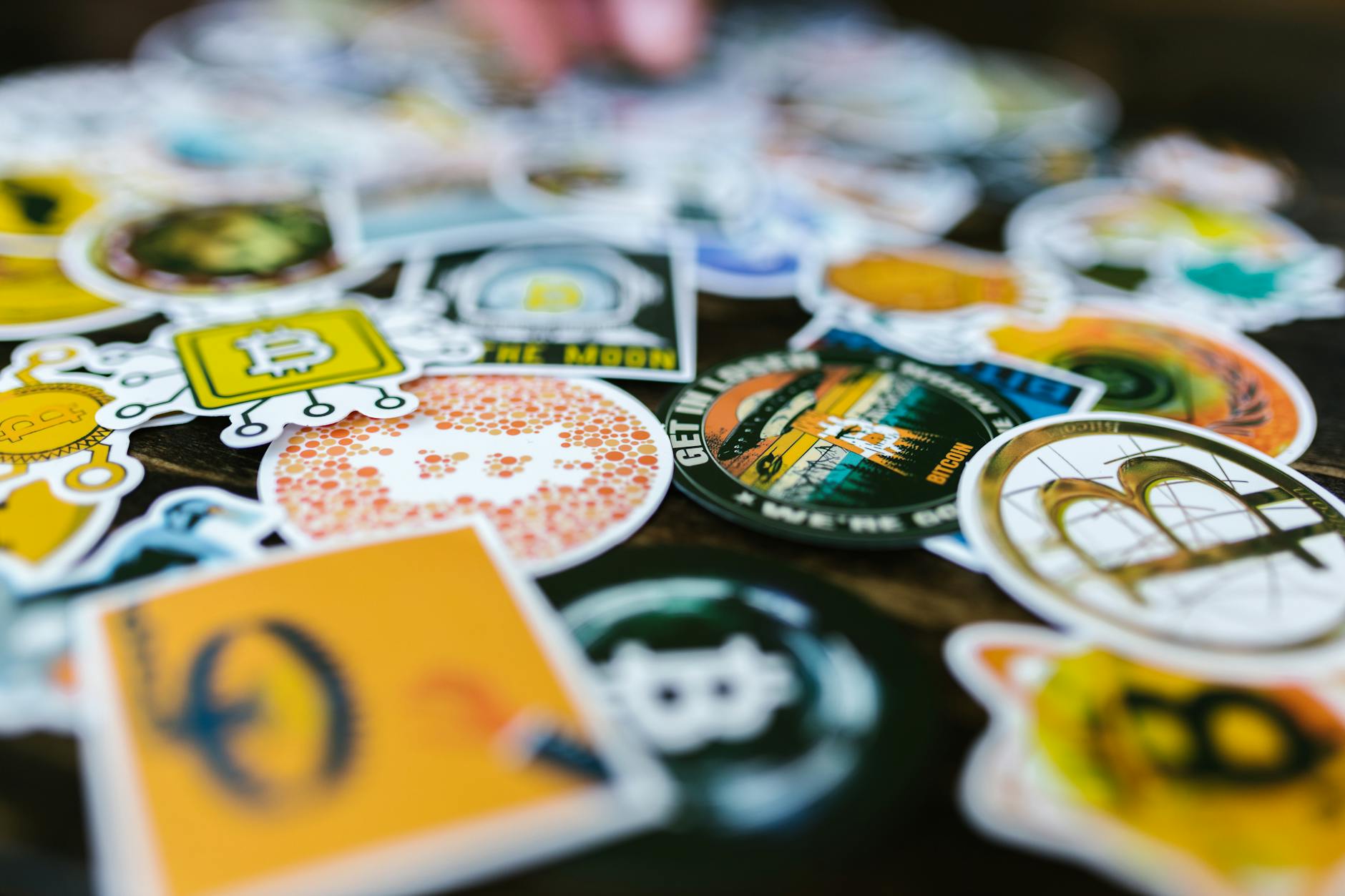 close up photo of assorted stickers