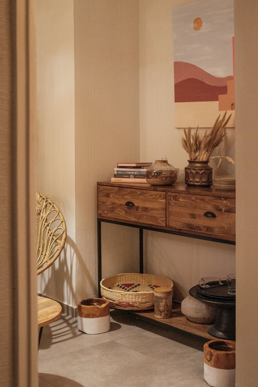 drawers and drawing in room